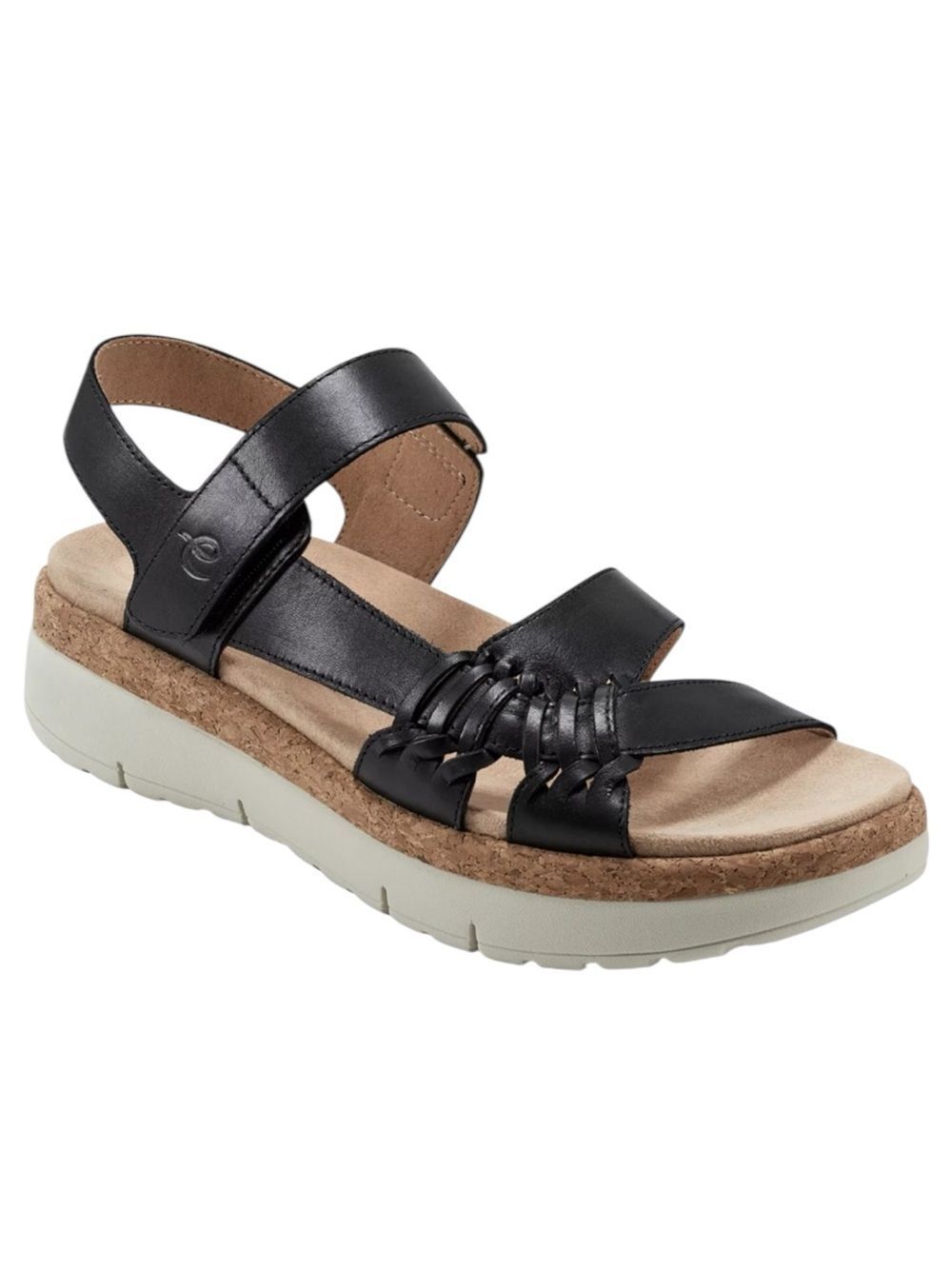 Easy Spirit Black Ilena Women’s Adjustable Strap Footbed Sandals Size 9